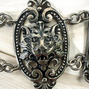 Vintage Cini Gueglielmo Bracelet Cherub & Lion Motif 7.5" long 72.7 grams of hef